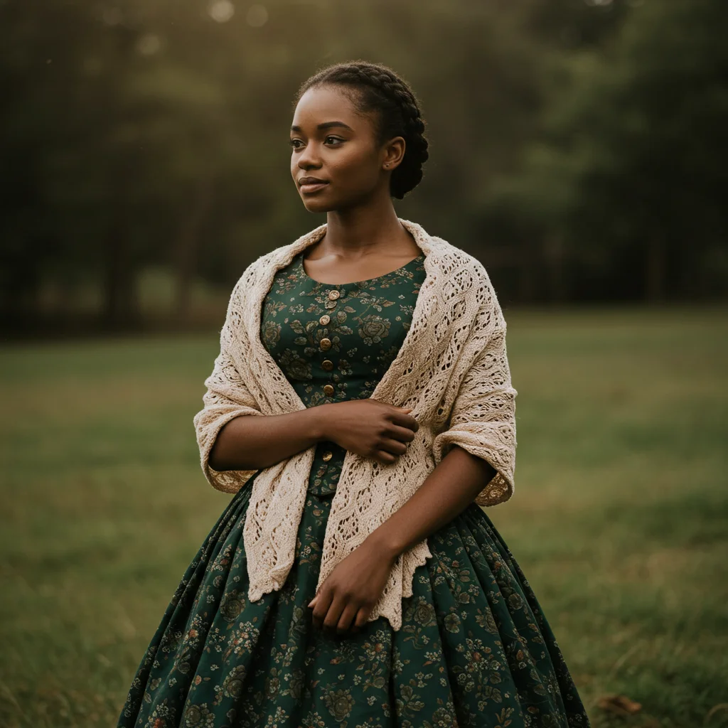 a young afro american woman in civil war era