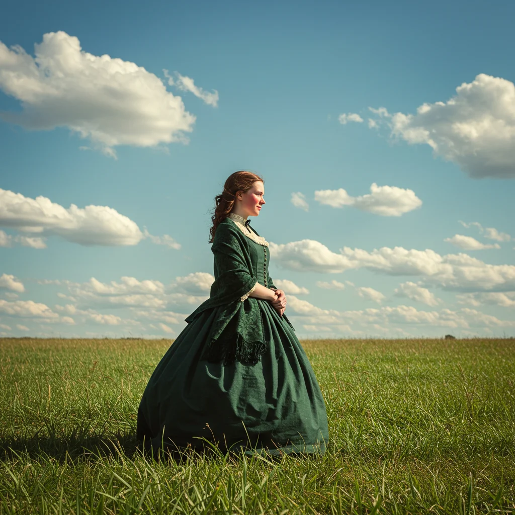 a young american woman in civil war era