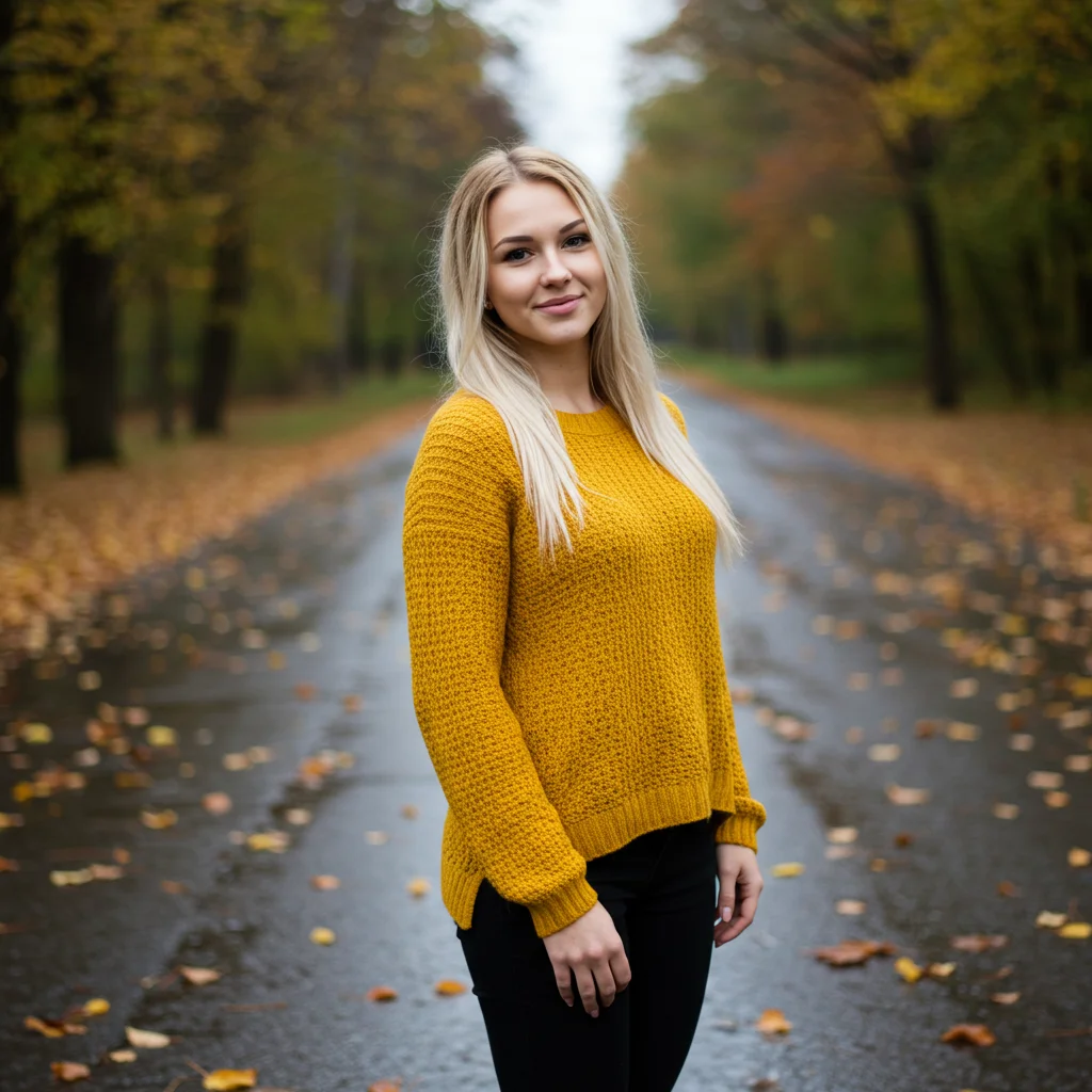 woman in yellow sweater